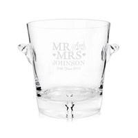 Personalised Glass Mr & Mrs Ice Bucket