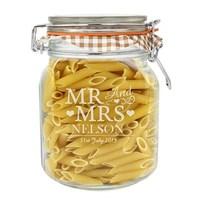 Personalised Mr & Mrs Glass Kilner Jar
