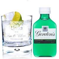 Personalised Gin O\'Clock Glass and Mini Gin Set
