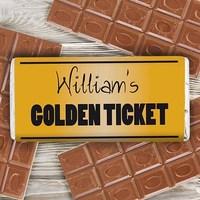 Personalised Golden Ticket Chocolate Bar