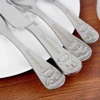 Personalised Childrens Cutlery Set with Teddy Bear Design