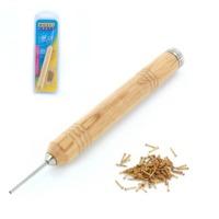 Pen Grip Pin Pusher With Wood Handle & 100 Brass Pins