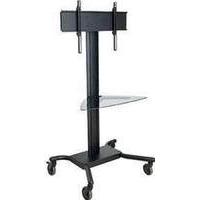 Peerless SR560G Flat Panel TV Cart with Tinted Glass Shelf - Black