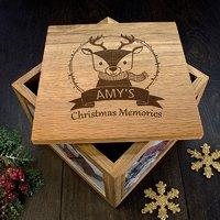 Personalised Reindeer Christmas Memory Box