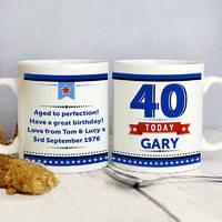 Personalised 40th Birthday Star Mug
