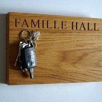 personalised oak magnetic key holder