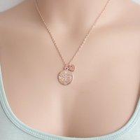 Personalise Rose Gold Compass Necklace