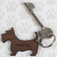Personalised Wooden Dog Keyring