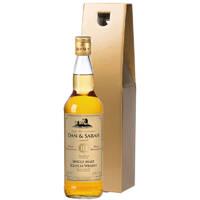 Personalised Malt Whisky and Gold Gift Box