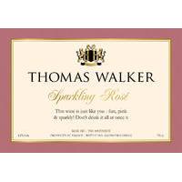 personalised sparkling rose wine with silk rose