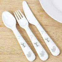 Personalised Elephant Cutlery Set