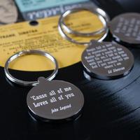 Personalised Favourite Lyric Keyring