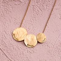 Personalised Triple Hammered Disc Necklace