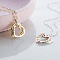 Personalised Gold Interlinking Hearts Necklace