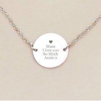 Personalised Silver Plated Disc Necklace