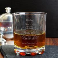 personalised typography whisky glass