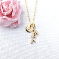 Personalised Gold Mermaid Neckla...
