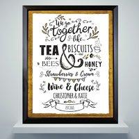 Personalised We Go Together Like... Framed Poster