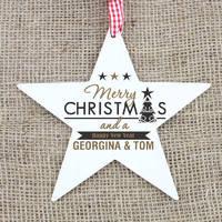 Personalised Wooden Star Decoration