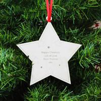 personalised star tree decoration