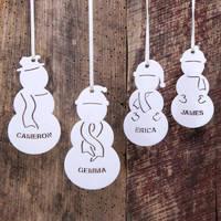 Personalised Snowman Christmas Decoration