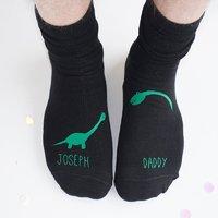 Personalised Daddy And Me Dinosaur Socks