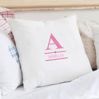 Personalised Initial Cushion Cover - Pink