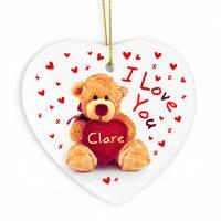 Personalised Teddy Heart Decoration
