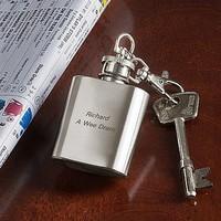 personalised hip flask keyring