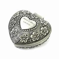 Personalized Elegant Heart-shaped Decorative Pattern Tin Alloy Women\'s Jewelry Box