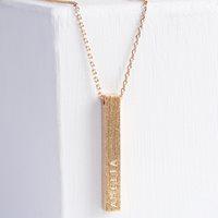 PERSONALISED DIAMOND SHIMMER BAR NECKLACE in Rose Gold