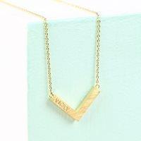 PERSONALISED SMALL CHEVRON NECKLACE in Gold