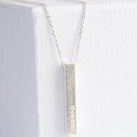 PERSONALISED DIAMOND SHIMMER BAR NECKLACE in Silver