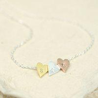 PERSONALISED THREE LITTLE HEARTS NECKLACE