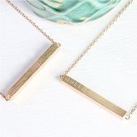 PERSONALISED HORIZONTAL BAR NECKLACE in Rose Gold