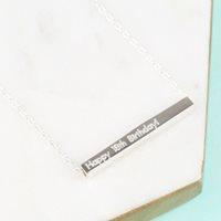 PERSONALISED HORIZONTAL BAR NECKLACE in Sterling Silver