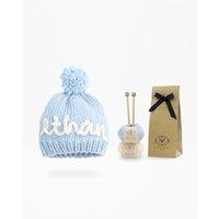 PERSONALISED BABY HAT KNITTING KIT in Baby Blue