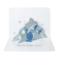 Penguin On Glacier Pop Up Christmas Card
