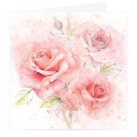 Pencil Peach Roses Card
