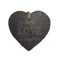 Personalised Love and Laughter Slate Hea