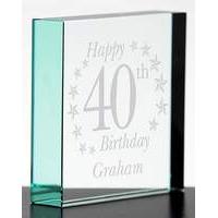 personalised birthday glass block