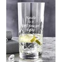 Personalised Panel Cut Crystal Hi Ball G