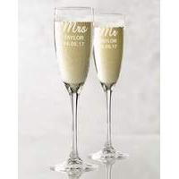 Personalised Set of 2 Champagne Flutes