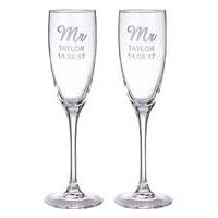 Personalised Set of 2 Champagne Flutes