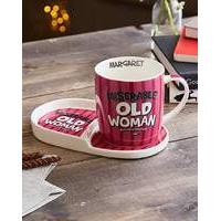 Personalised Miserable Old Woman Mug Set