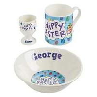 Personalised Blue Easter Breakfast Set