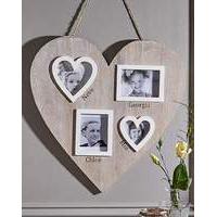 personalised wooden heart photo frame