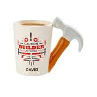 Personalised Builder at Work Mug