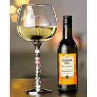 Personalised Beaded Wine Glass & Wine