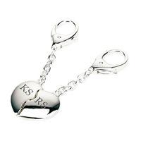 Personalised Silver Plated Joining Hearts Keyrings